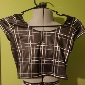 Blackmilk Black Plaid Crop Top